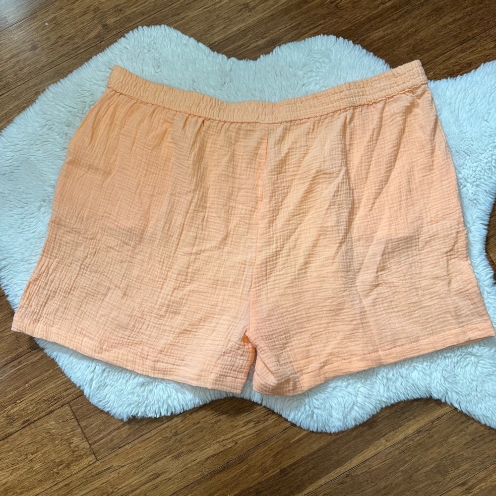 Serra Peach Textured Shorts xl womens
